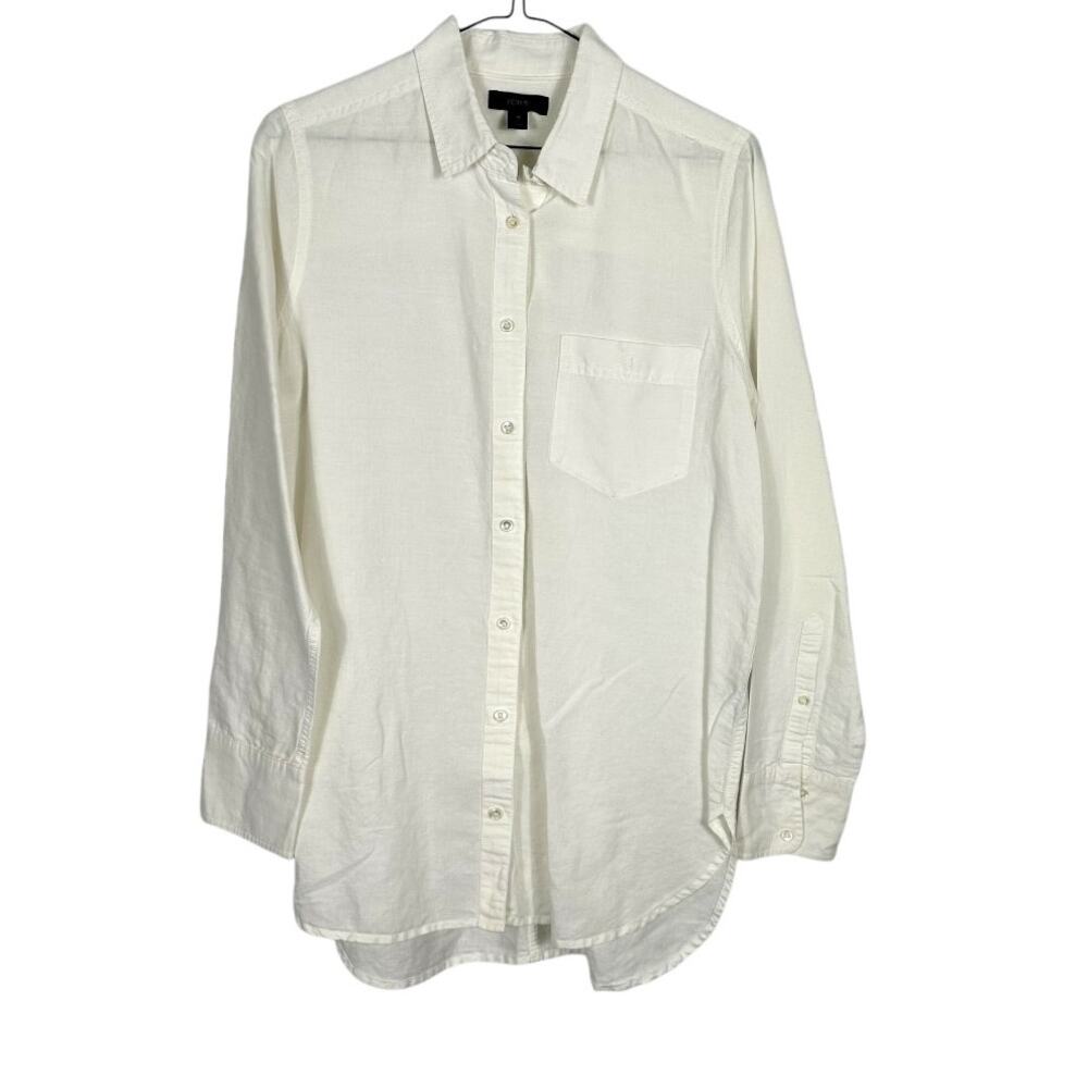 J.crew White Button Up Shirt Size 4